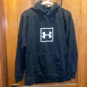 Boys Large Under Armor Black Hooded Sweatshirt